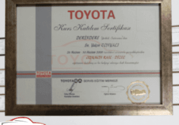 TOYOTA Eğitim Merkezi - Katılım Belgesi
