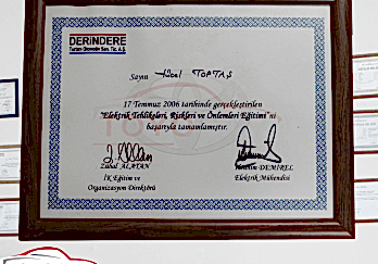 DERİNDERE - Başarı Belgesi