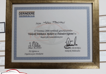 DERİNDERE - Başarı Belgesi