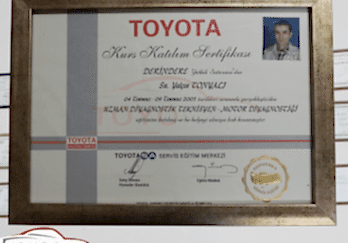 TOYOTA Katılım Belgesi