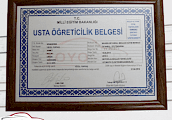 Usta Öğreticilik Belgesi
